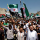 Anti-Assad protestors on the outskirts of Idlib, 2012.